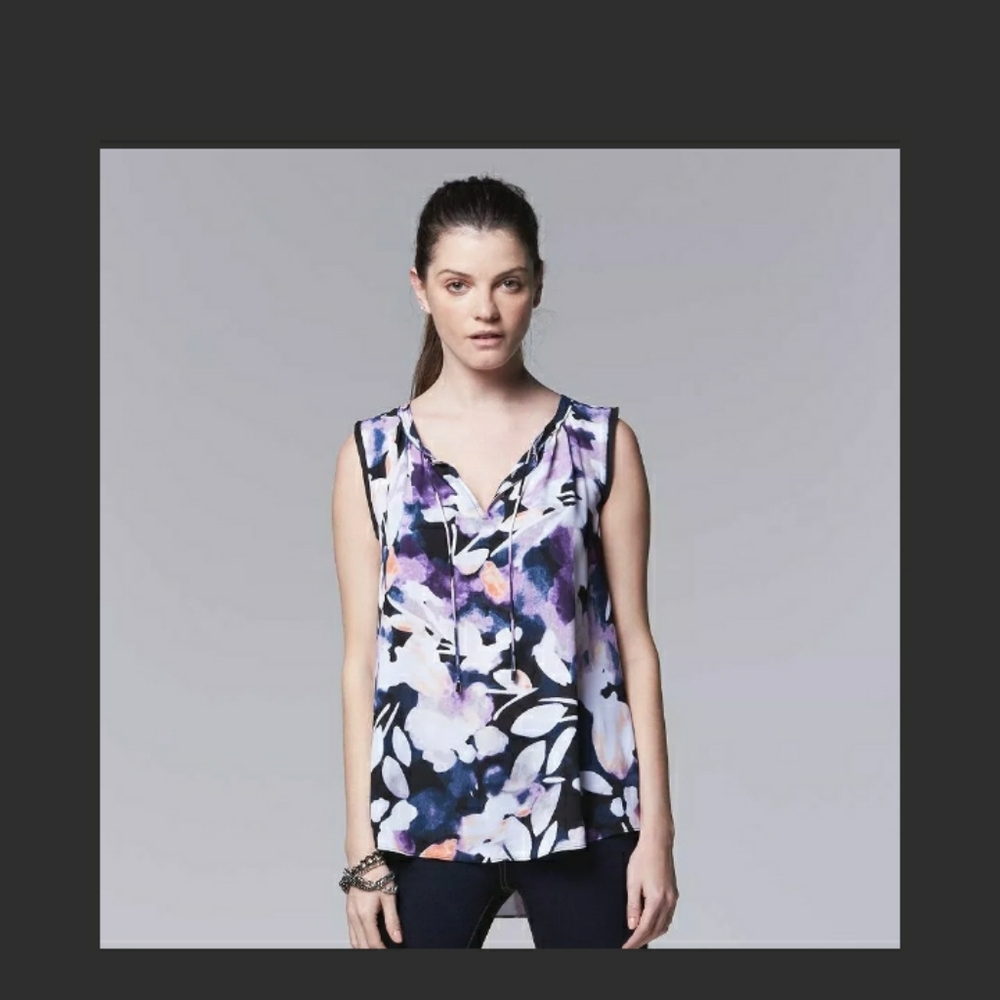 Simply Vera Vera Wang Crepe Splitneck Top